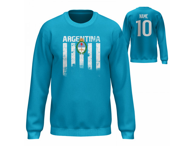 Bavlněná mikina bez kapuce Argentina 2201 - tyrkysová