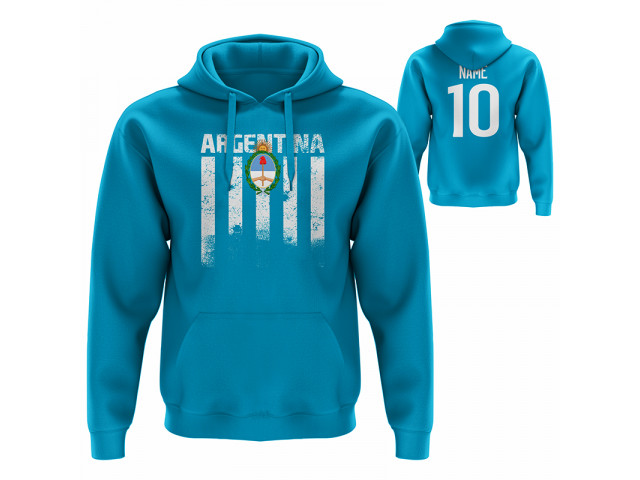 Bavlněná mikina s kapucí Argentina 2201 - tyrkysová