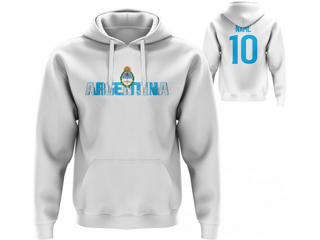 Bavlněná mikina s kapucí Argentina 2202 - bílá