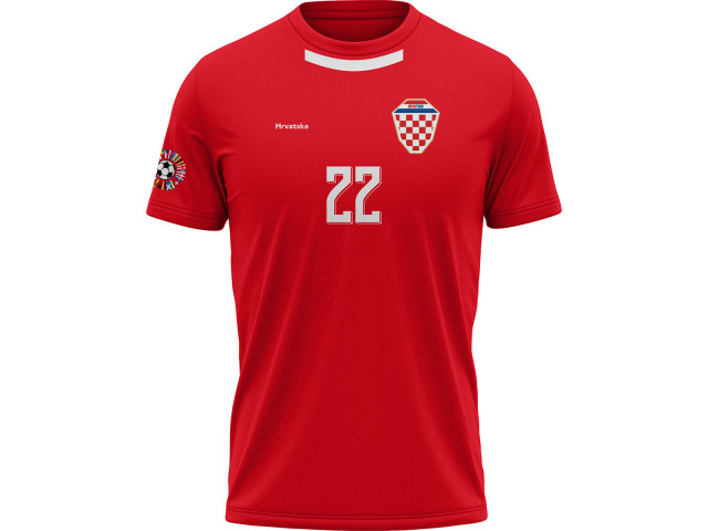 Bavlněné tričko Chorvatsko 2401 - červená