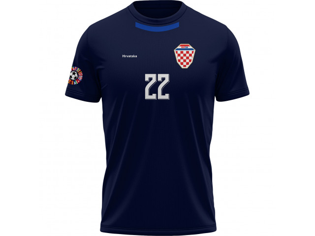 Bavlněné tričko Chorvatsko 2401 - modrá-tmavě modrá