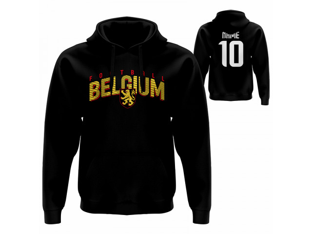 Bavlněná mikina s kapucí Belgie 2201 - černá