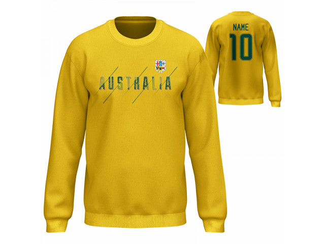 Bavlněná mikina bez kapuce Austrálie 2202 - žlutá