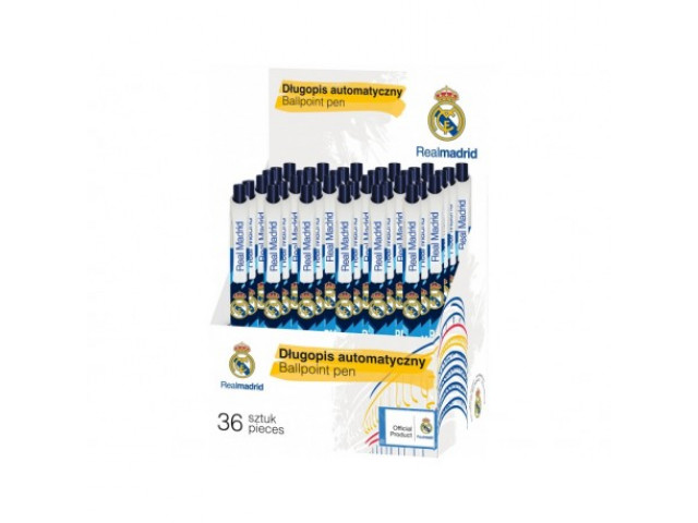 Guľôčkové pero 0,7mm REAL MADRID, modré, stojan, 201018001 Guľôčkové pero 0,7mm REAL MADRID, modré, stojan, 201018001