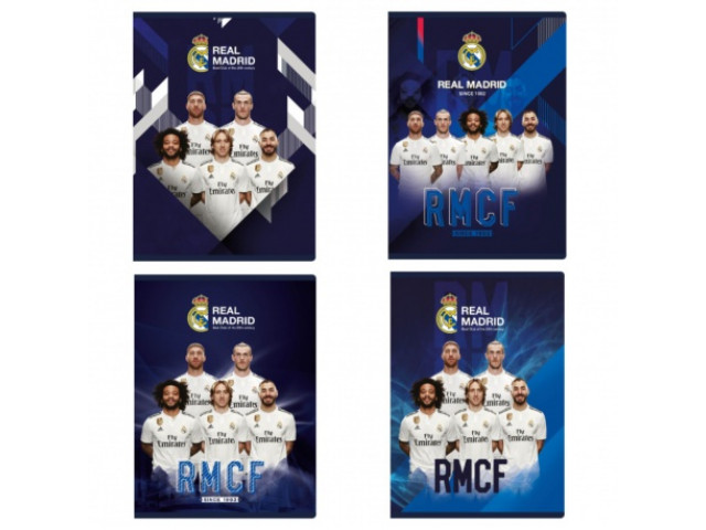 Zošit A5 štvorčekový Real Madrid, 16 listov, mix vzorov, 102019011