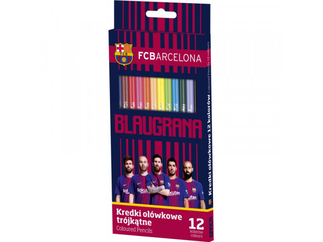 Ergonomické trojhranné farbičky 12ks FC Barcelona, 312018005 Ergonomické trojhranné farbičky 12ks FC Barcelona, 312018005