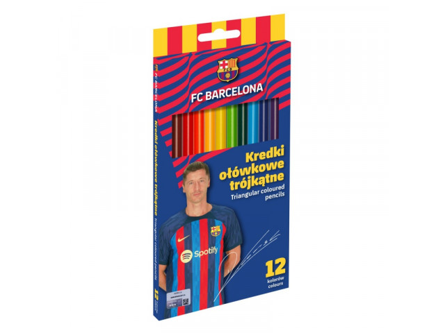 Ergonomické trojhranné farbičky 12ks FC Barcelona, 312023050 Ergonomické trojhranné farbičky 12ks FC Barcelona, 312023050