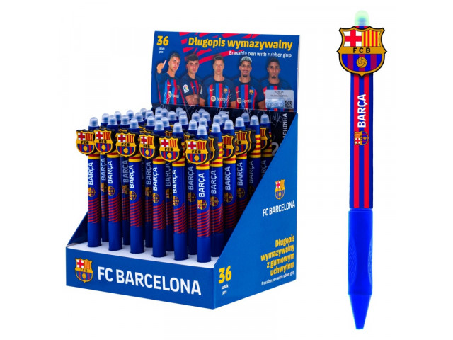 Gumovacie klik pero FC Barcelona - 0,5 mm, modré, 1ks, stojan, 201023051 Gumovacie klik pero FC Barcelona - 0,5 mm, modré, 1ks, stojan, 201023051